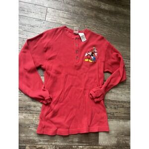 Vintage Disney Catalog Waffle Size Medium Knit Embrodiered Mickey Mouse Goofy